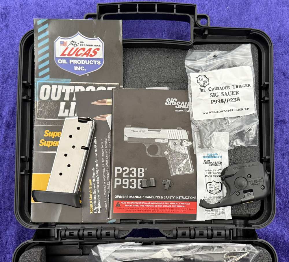 Sig Sauer P938 FDE Frame 2 Tone 938-9-CBT Siglite TLR-6 Laser Combat Boxed -img-19