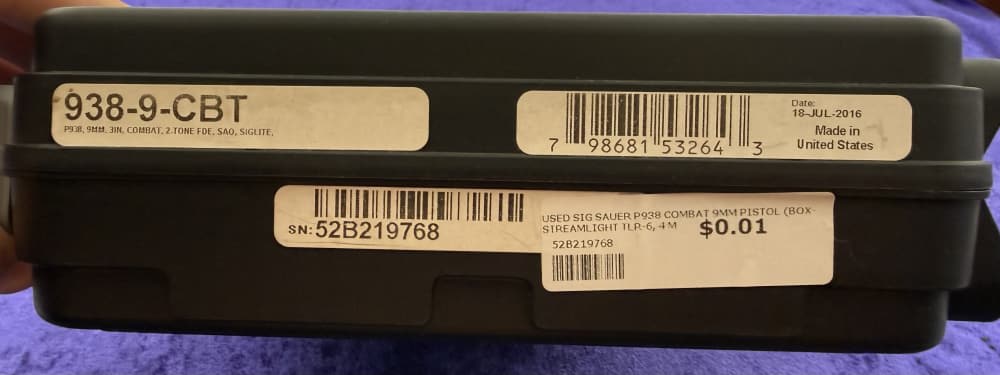 Sig Sauer P938 FDE Frame 2 Tone 938-9-CBT Siglite TLR-6 Laser Combat Boxed -img-21