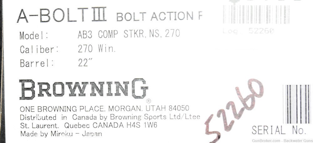 New Browning A Bolt III AB3 270 Win Stalker Bolt Action Rifle No Reserve-img-10