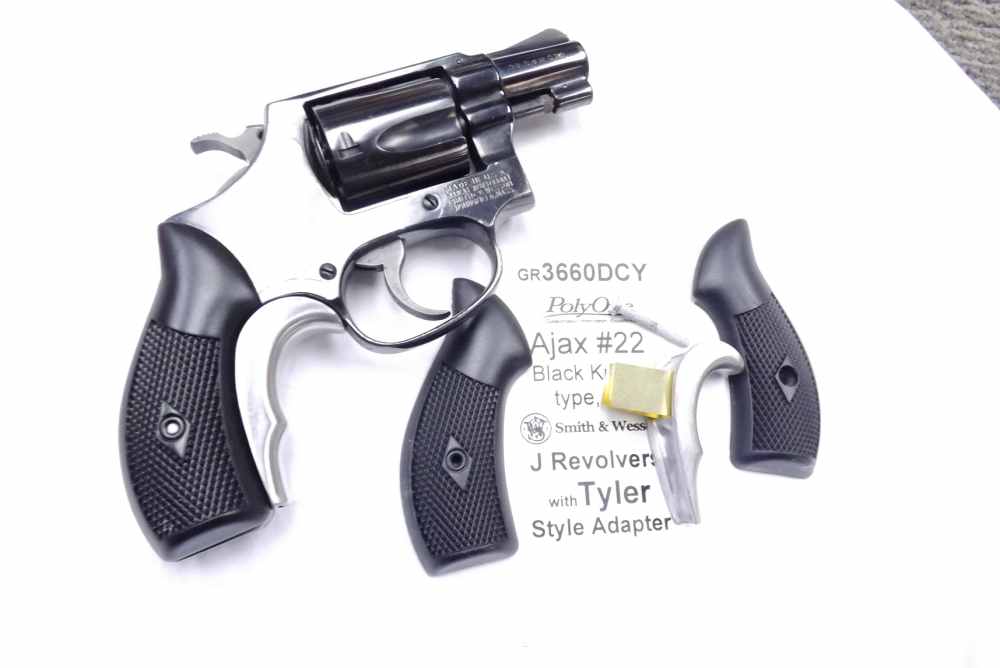Black Ajax cpy Grips & T-Grip Tyler style Adapter S&W J Revolvers 36 60 642-img-9