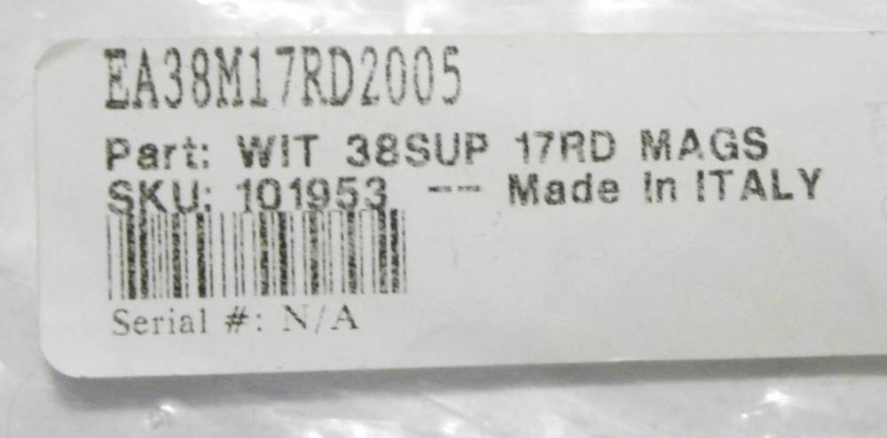 NEW EAA Witness 38 Super Full Size K38 17 Rd Steel Magazine Italy-img-1