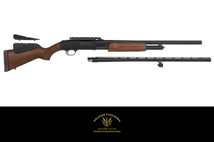 MOSSBERG 500 COMBO 12G 24"/28" VENT RIB/SCOPE BASE BLUED/WOOD 5RD-img-0