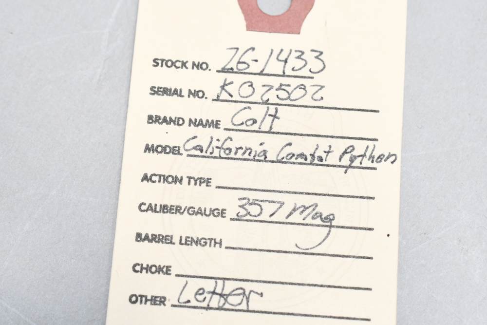 Pacific International California Combat Colt Python 3" 357 Mag 1981 W Let-img-1