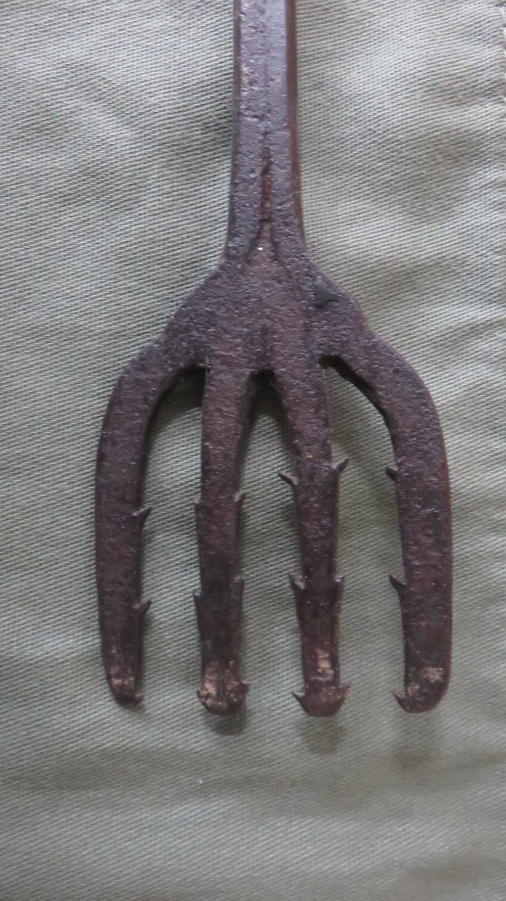 1850-1910 48" Antique Hand-Forged 4-Tine Eel Spear Gig-img-1