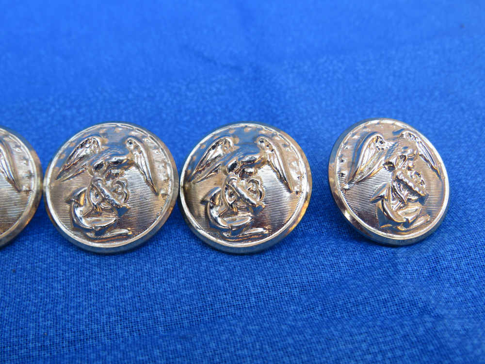 USMC DRESS BUTTONS GOLD TONE BRASS WB CO SERIAL NO 176 & HILBORN-HAMBURGER -img-2