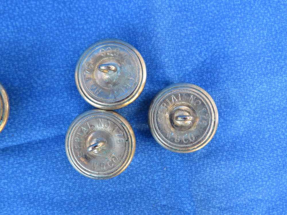 USMC DRESS BUTTONS GOLD TONE BRASS WB CO SERIAL NO 176 & HILBORN-HAMBURGER -img-5
