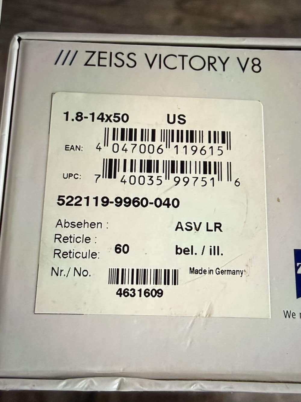 Zeiss Victory scope. 1.4-14x50.  New in the box.  -img-2