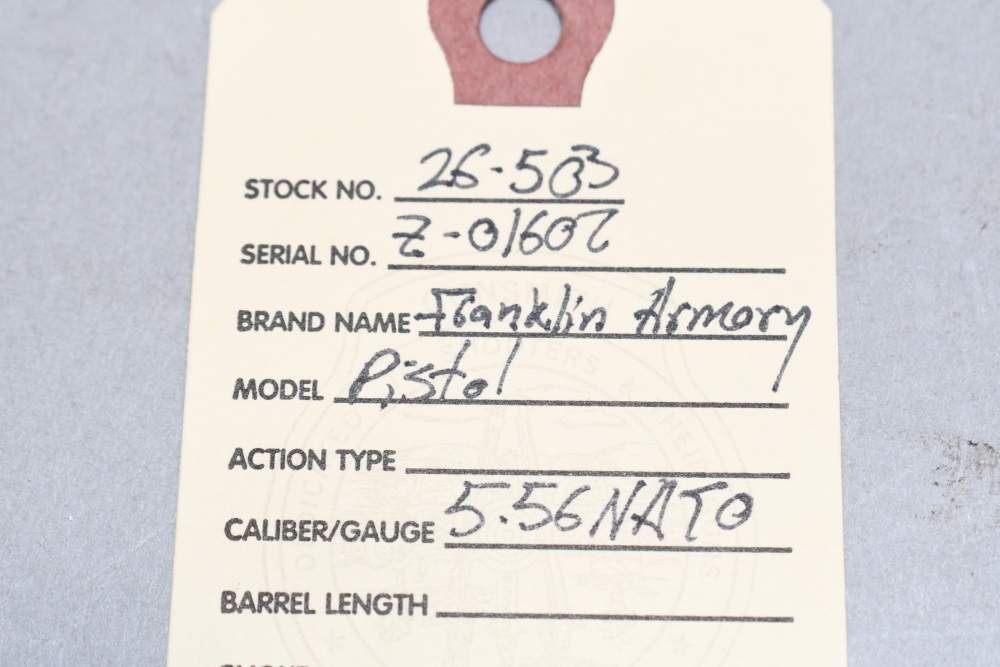 Nice Franklin Armory PISTOL Semi Auto Pistol 5.56 NATO 7.5" Bbl 1/9 Twist-img-1