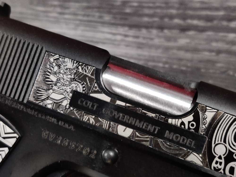 COLT 1911 AZTEC ENGRAVED 45ACP BLUED-img-6