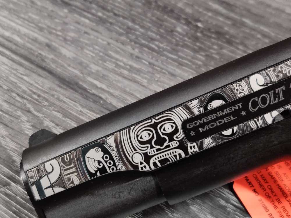COLT 1911 AZTEC ENGRAVED 45ACP BLUED-img-3