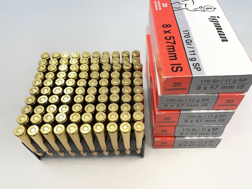 100 x Igman 8x57 8mm Mauser SP 170 gr non corrosive brass soft point-img-0