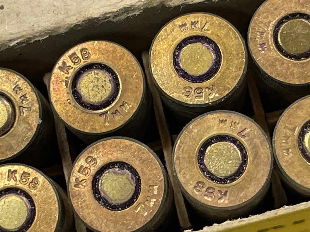 100 x vintage Kynoch 7mm Mauser ammunition 7x57 ICI UK 140 grain FMJ 1958-img-6