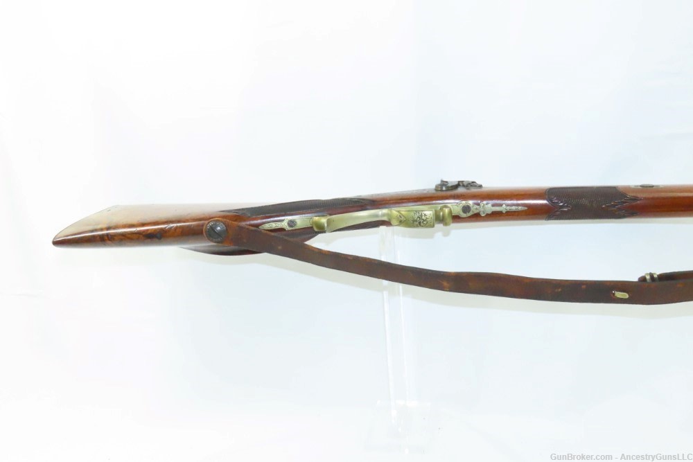 SILVER INLAID, ENGRAVED Antique THOBISCH Percussion CARVED Fowling Piece   -img-7