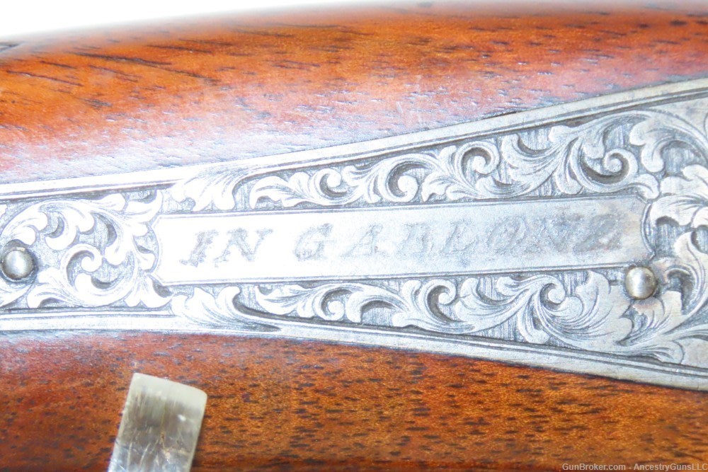 SILVER INLAID, ENGRAVED Antique THOBISCH Percussion CARVED Fowling Piece   -img-5