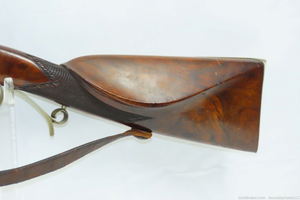 SILVER INLAID, ENGRAVED Antique THOBISCH Percussion CARVED Fowling Piece   -img-14