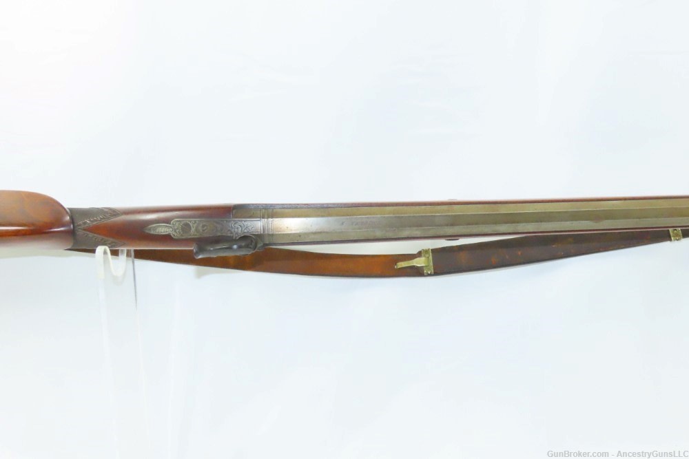 SILVER INLAID, ENGRAVED Antique THOBISCH Percussion CARVED Fowling Piece   -img-11