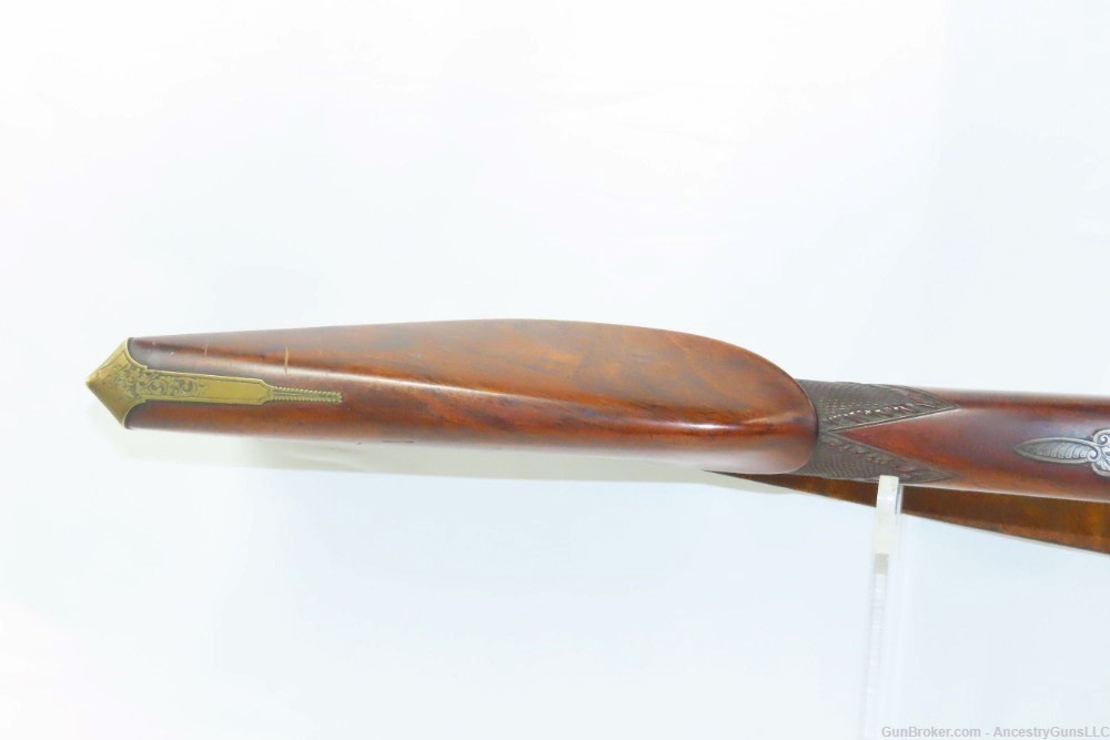 SILVER INLAID, ENGRAVED Antique THOBISCH Percussion CARVED Fowling Piece   -img-10