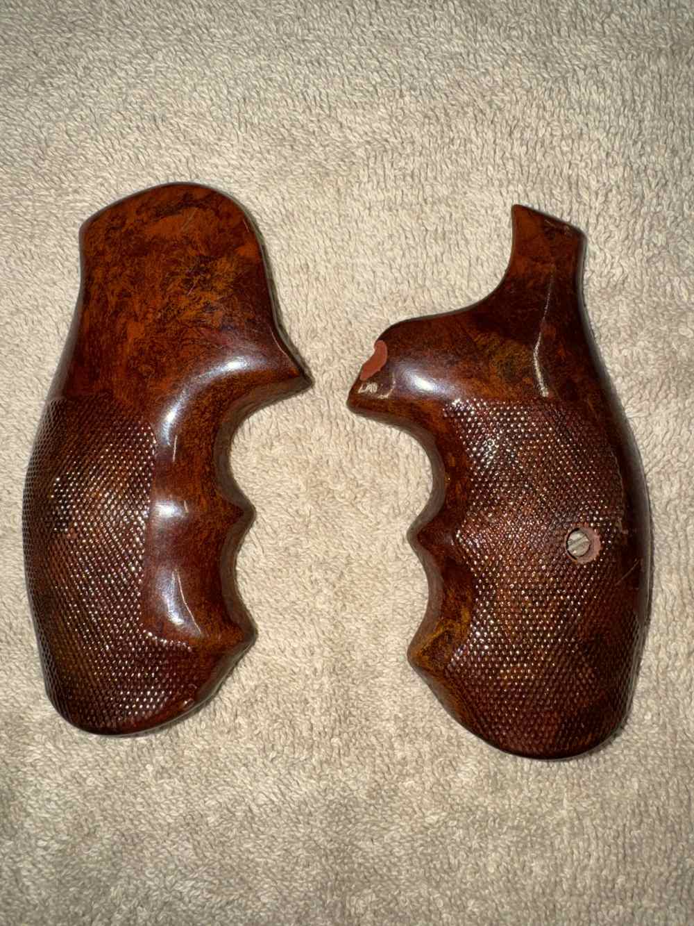 Vintage Ajax S&W J Frame Round Butt Faux Tortoiseshell Target Grips Screw-img-0