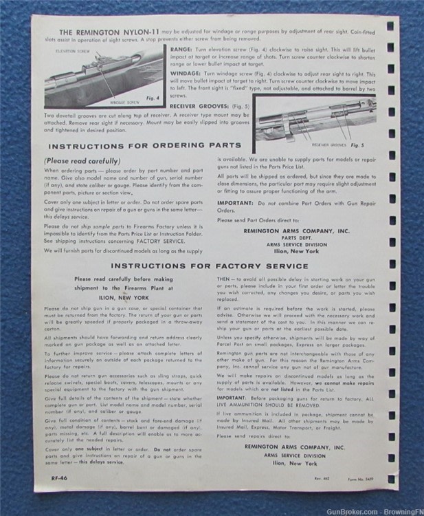 Vintage Remington Model Nylon 11 Owners Instruction Manual .22-img-2