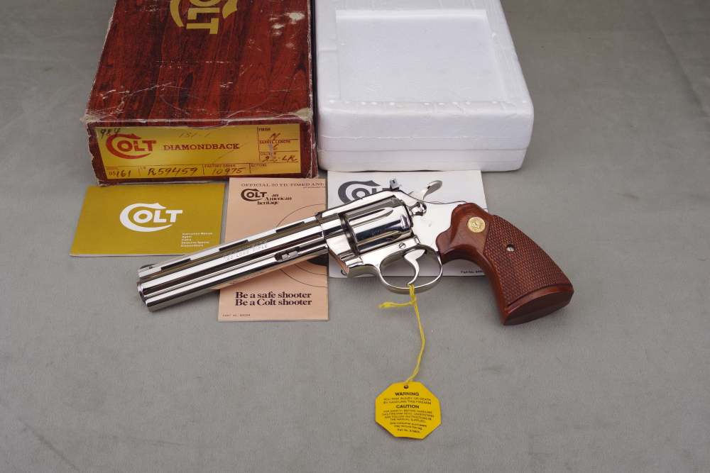 1978 Colt Diamondback 22LR 6'' Nickel 98%+ with Original Box & Papers-img-6