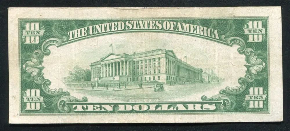 1929 $10 US National Currency Note Money Alexander Hamilton-img-1