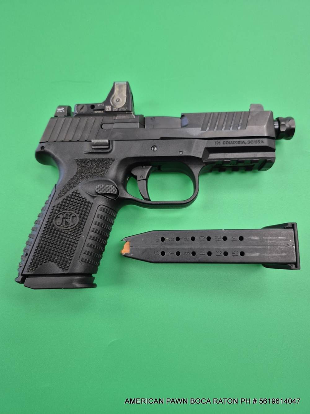 FN 509 Midsize Tactical 9mm THREADED 4.5" BRL, FN509 TRIJICON RM05 RED DOT -img-2