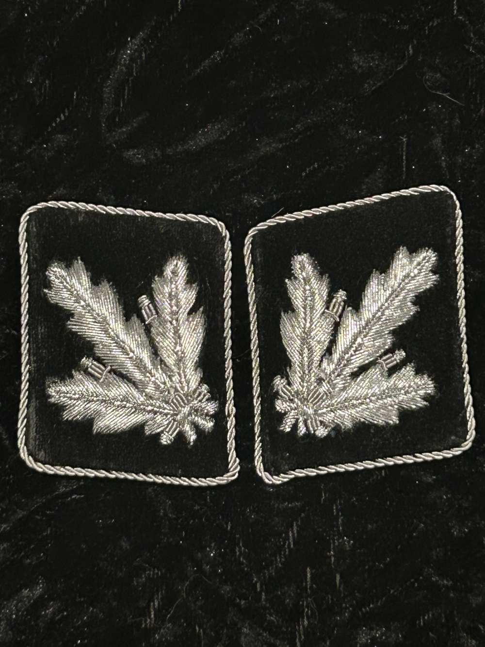 REPRODUCTION WW2 German SS Brigadefuhrer General Officer Collar Tab Set-img-0