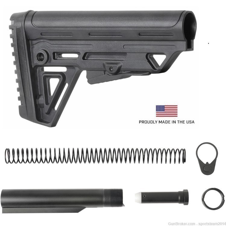 AR15 TBA13 2021 ALPHA 6 Position Mil Spec AR Buffer Tube Butt Stock Kit-img-0