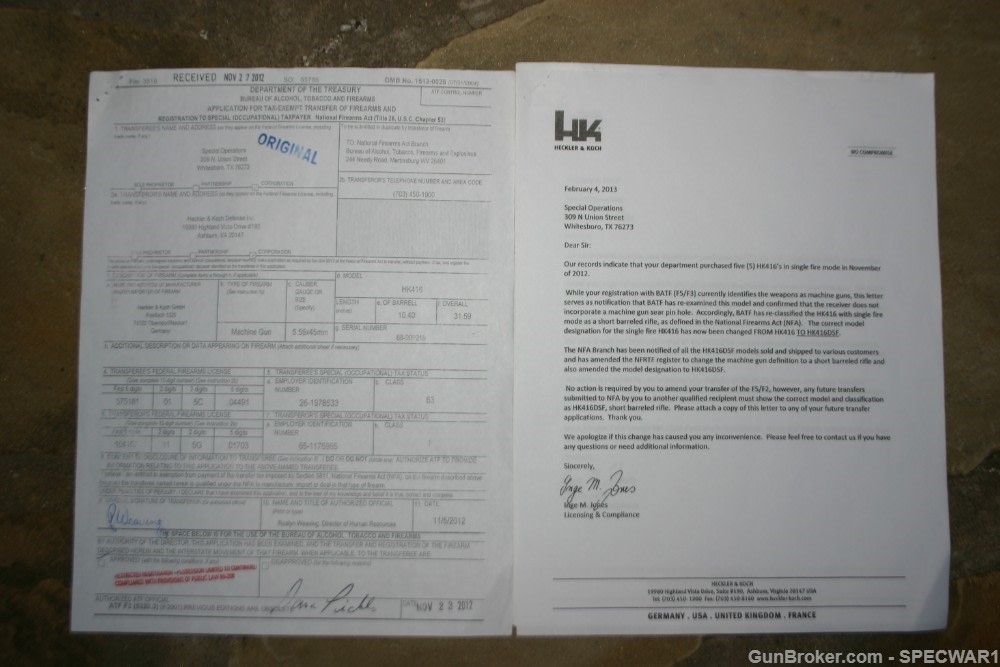 HK 416D SBR COMPLETE PKG SUPER RARE CLASS 3 ONLY-img-29