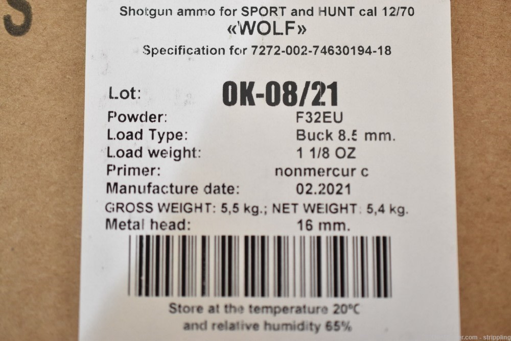 120 Rounds Wolf 12ga 00 Buck Shot Shotgun Ammo 1 Case 12 Boxes 10 Round Box-img-2