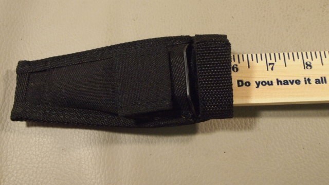 Black Fixed Blade Nylon Knife Sheath with Front Pouch -img-1