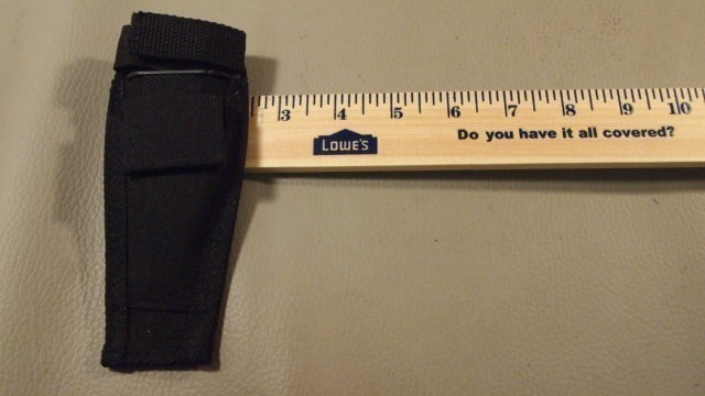 Black Fixed Blade Nylon Knife Sheath with Front Pouch -img-2