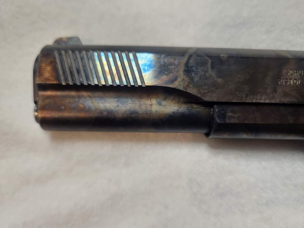 RARE Olympic Arms Schuetzen work 1911 Trail boss LONG SLIDE case hardned-img-8