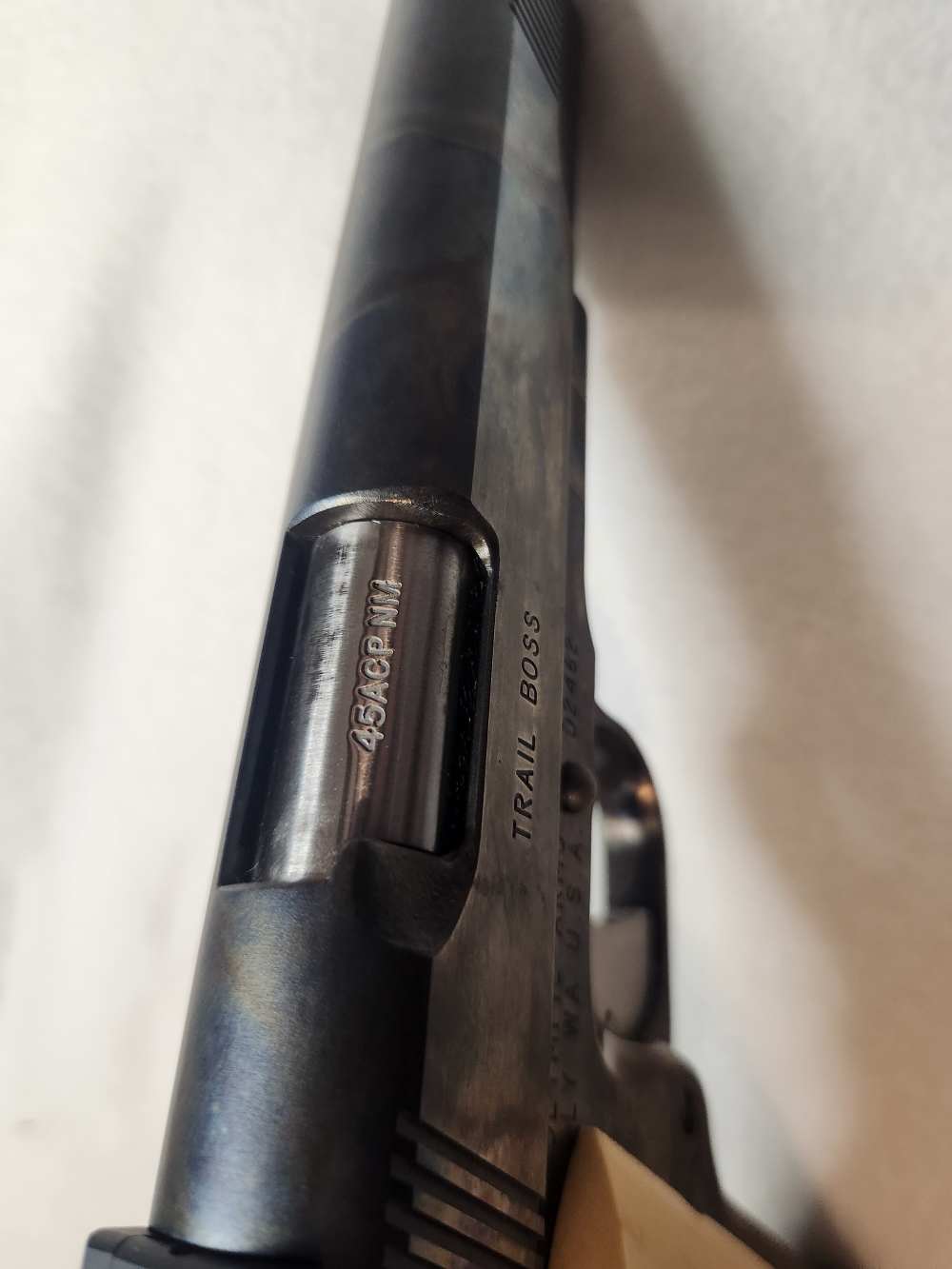 RARE Olympic Arms Schuetzen work 1911 Trail boss LONG SLIDE case hardned-img-14