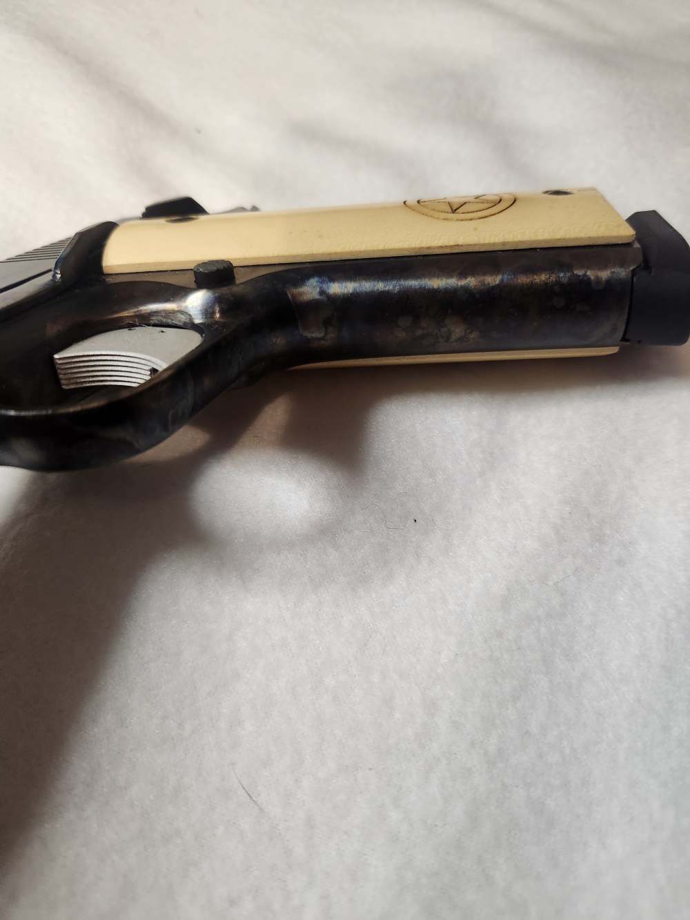 RARE Olympic Arms Schuetzen work 1911 Trail boss LONG SLIDE case hardned-img-11