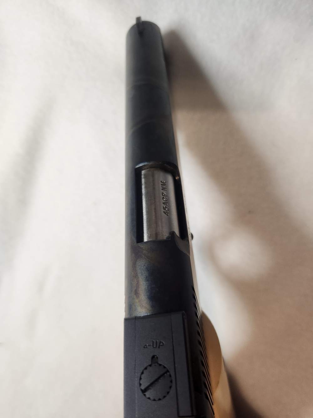 RARE Olympic Arms Schuetzen work 1911 Trail boss LONG SLIDE case hardned-img-13