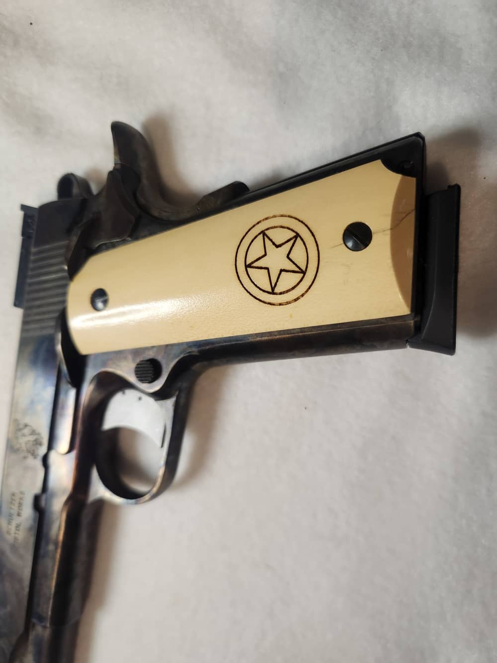 RARE Olympic Arms Schuetzen work 1911 Trail boss LONG SLIDE case hardned-img-12