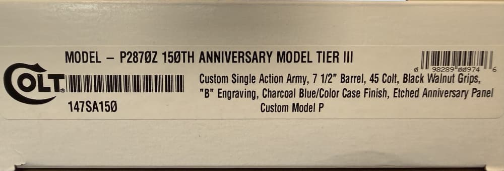 Colt Single Action Army 150th Anniversary .45 Teir III SAA NEW Custom Rare-img-6