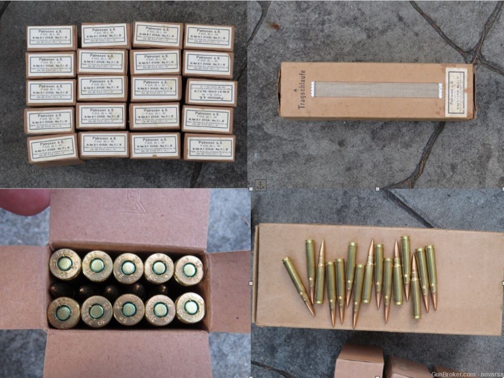 WWII GERMAN 8mm PATRONEN SS BRICK OF 300 ROUNDS P635 S* EXCELLENT CONDITION-img-0