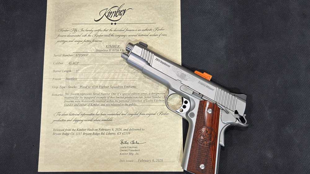 Kimber Stainless II (67th FS) -FIRST SERIALIZED EXAMPLE- #67FS000 -COA--img-0