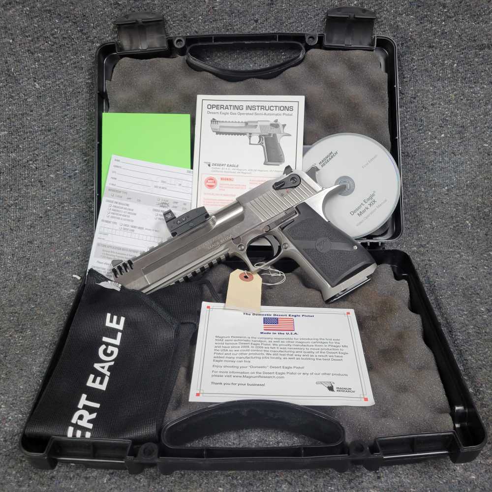 Magnum Research mdl. Desert Eagle Stainless Brake Cal. .50 AE TAKE A SHOT-img-9