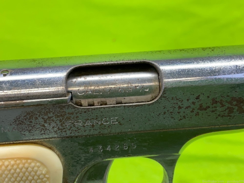 French MAB Brevete 7.65 Browning Modele C 32 ACP Auto Nickel Semi Auto  -img-6
