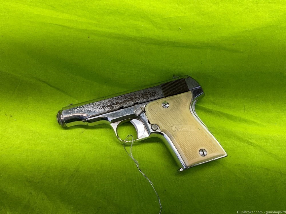 French MAB Brevete 7.65 Browning Modele C 32 ACP Auto Nickel Semi Auto  -img-0