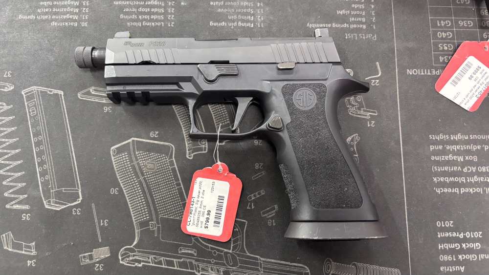 Sig Sauer P320x Carry Navy Seal 4.6” threaded barrel OR box 2 magazines -img-1