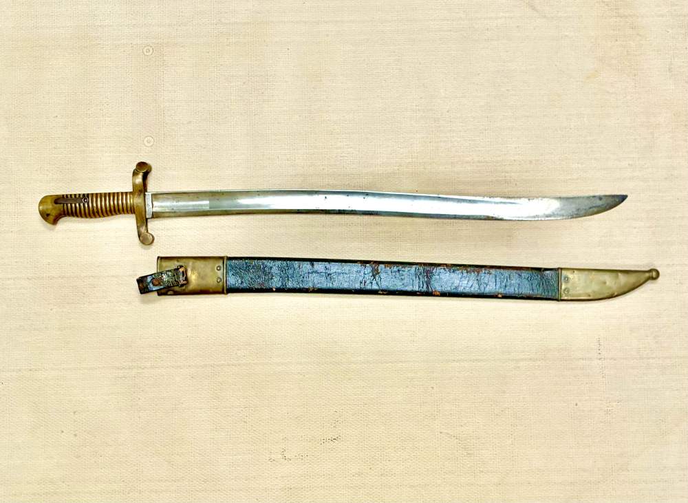 US 1841 1855 Harpers Ferry Saber Bayonet & Scabbard PB/P Excellent-img-0
