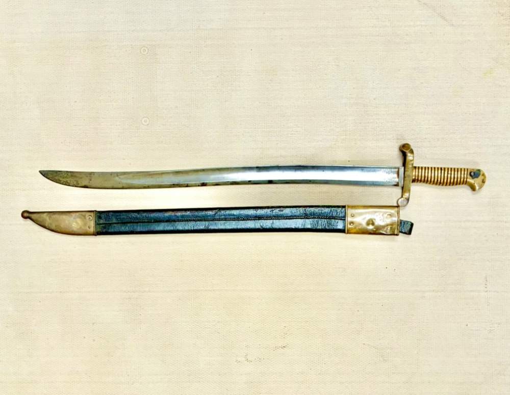 US 1841 1855 Harpers Ferry Saber Bayonet & Scabbard PB/P Excellent-img-1
