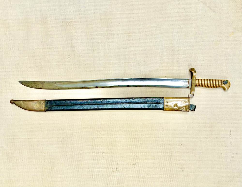 US 1841 1855 Harpers Ferry Saber Bayonet & Scabbard PB/P Excellent-img-12