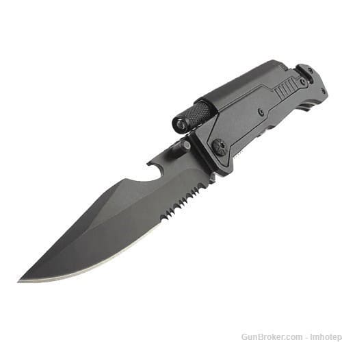 Tactical Rescue Knife LED Fire Starter-img-0
