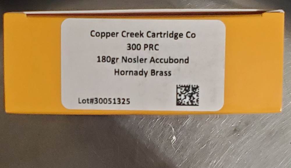 20 Rounds of Copper Creek Custom 300 PRC 180 GR AccuBond-img-0