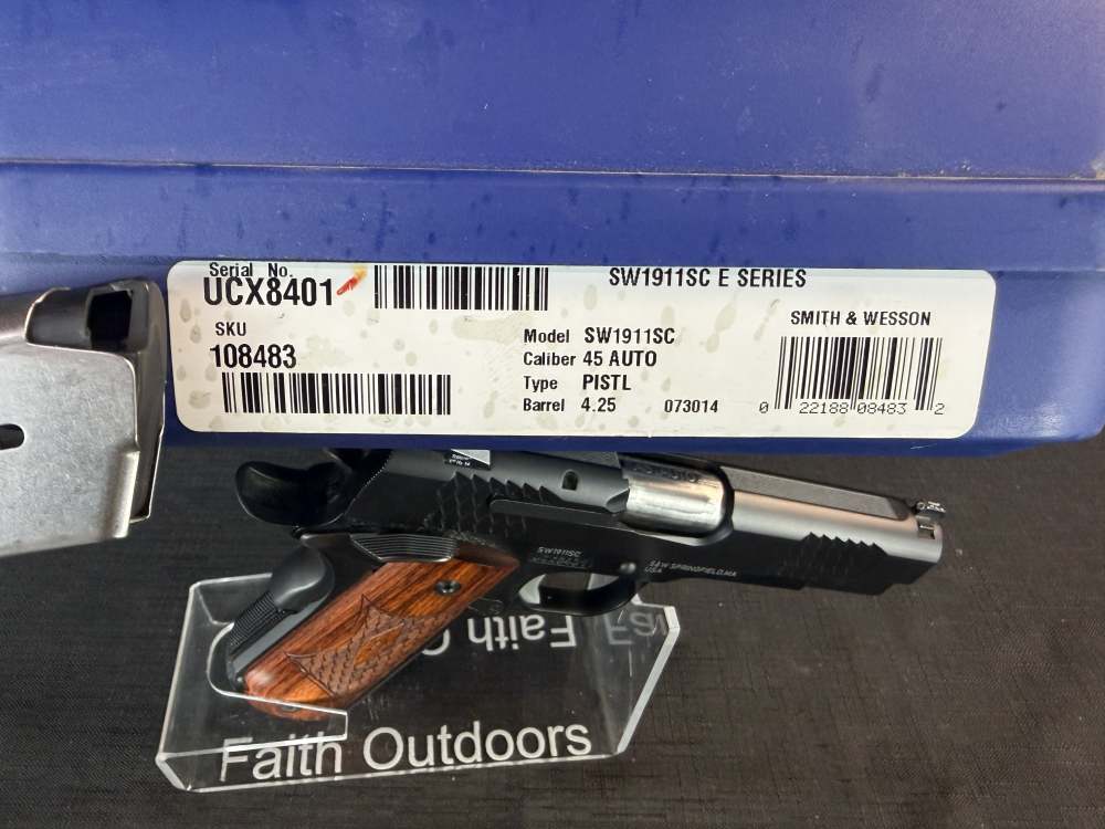 Smith & Wesson 1911 SC E-Series .45 ACP 4.25" Black/Stainless Original box-img-10